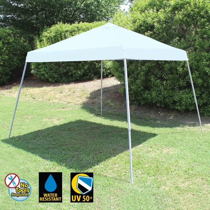 Miniatura 8 de King Canopy Slantleg - Tienda de campaña desplegable instantánea con cubierta de 10 x 10 piescubierta blanca