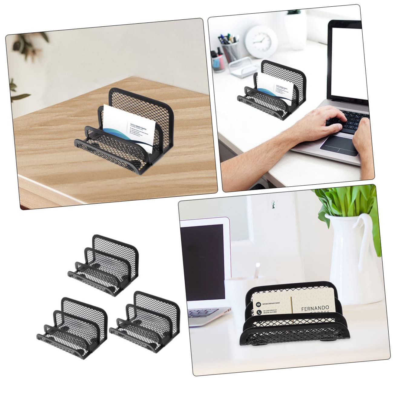 NUOBESTY 9pezzi Portacarte Da Visita Ferro Da Supporti Organizer Per Ufficio Design Elegante e Moderno