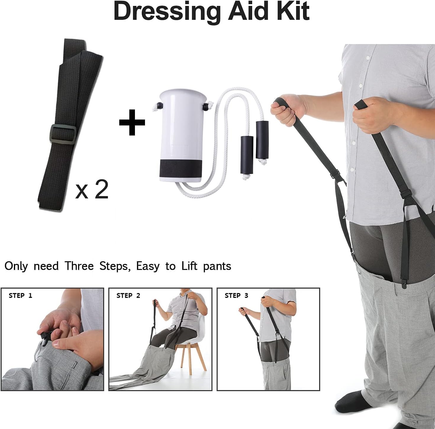 Sock Aid Tool and Pants Assist for Elderly, Disabled,Pregnant, Diabetics-Fanwer Easy On Stocking Slider with Foam Grip 33 inch Cord Puller: Health & Personal Care