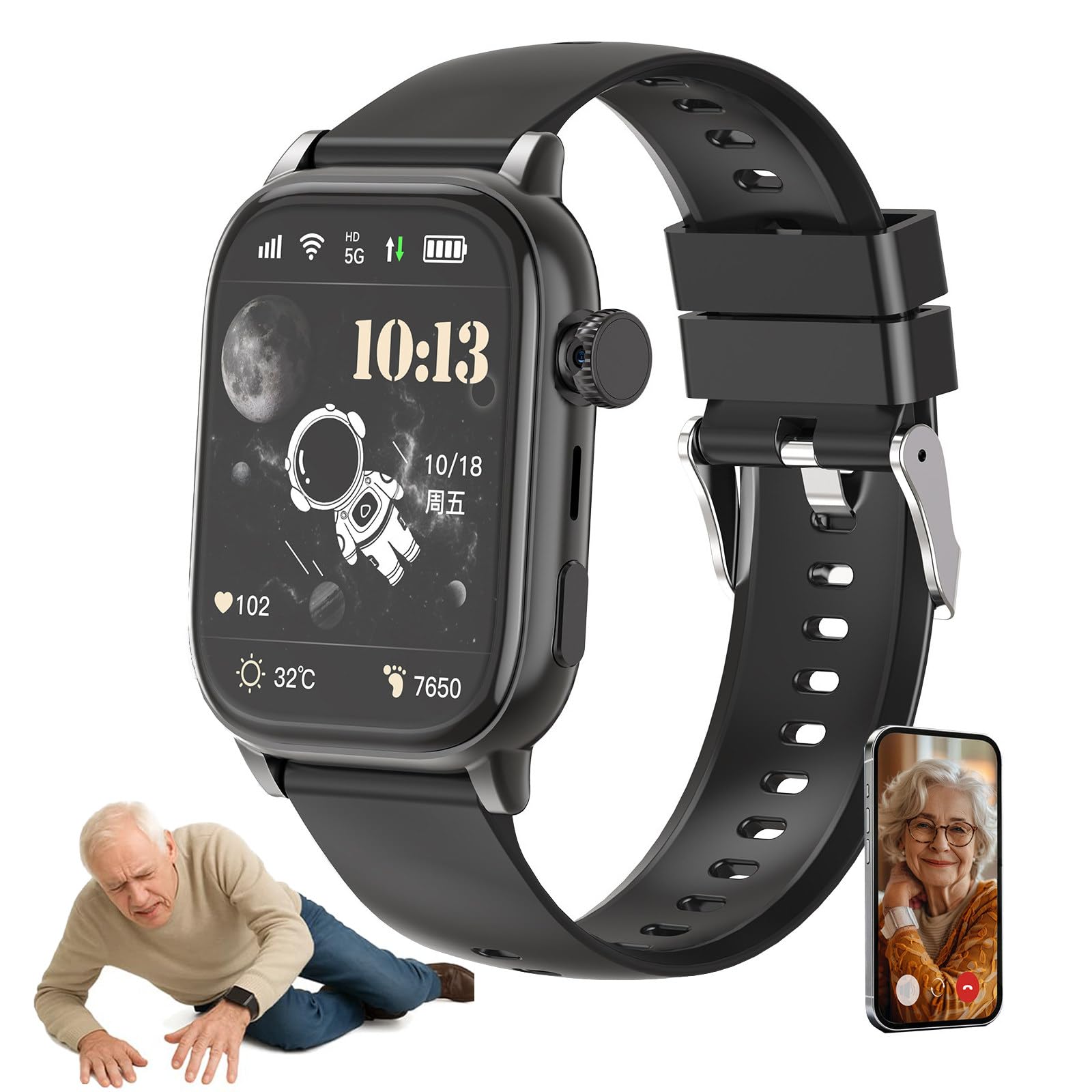 Reloj Inteligente con Detección De Caídas para Mayores A