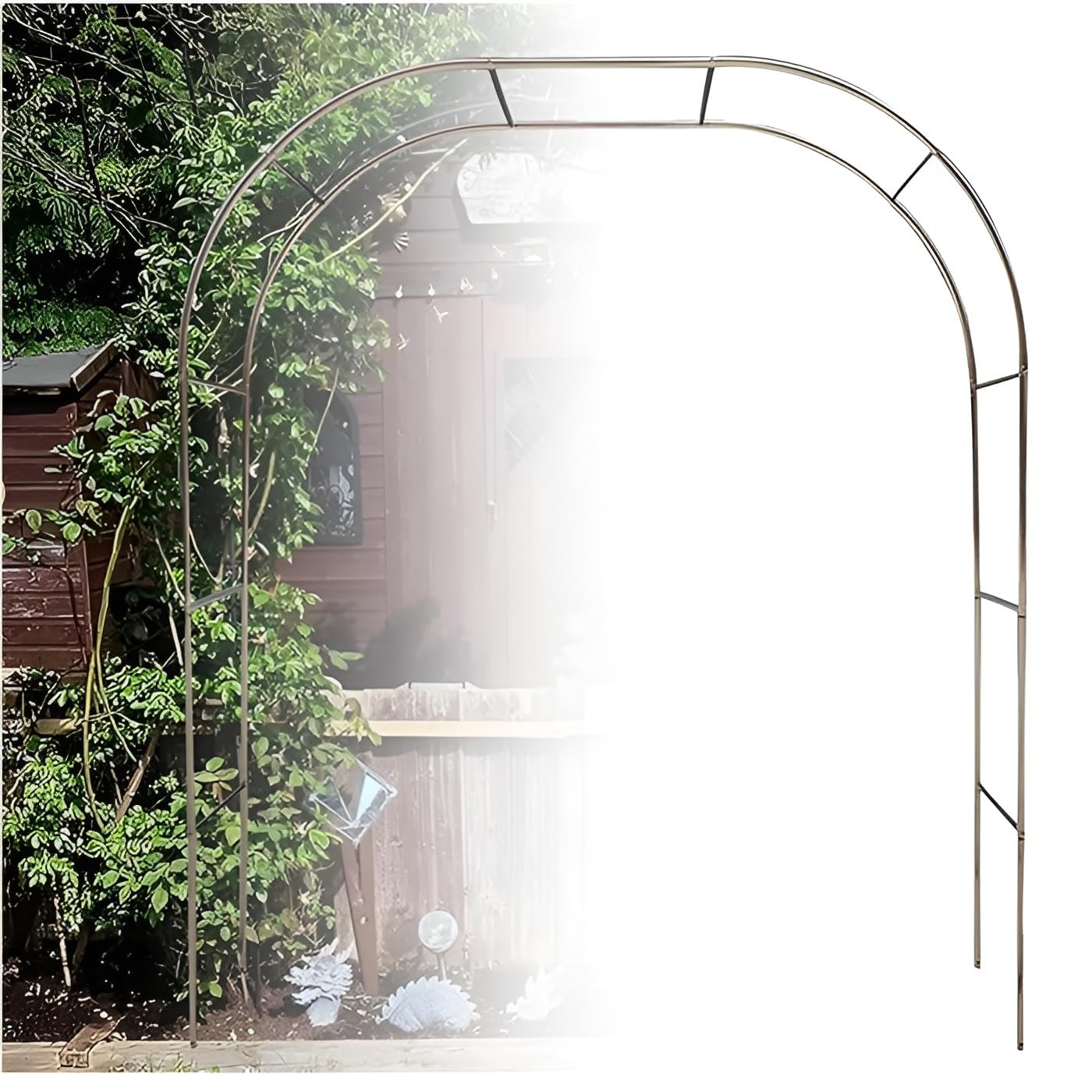 Traliccio da giardino per piante, supporto per rose ad arco antiruggine, arco per matrimoni, pergola da giardino per interni ed esterni (240 cm x 240 cm)