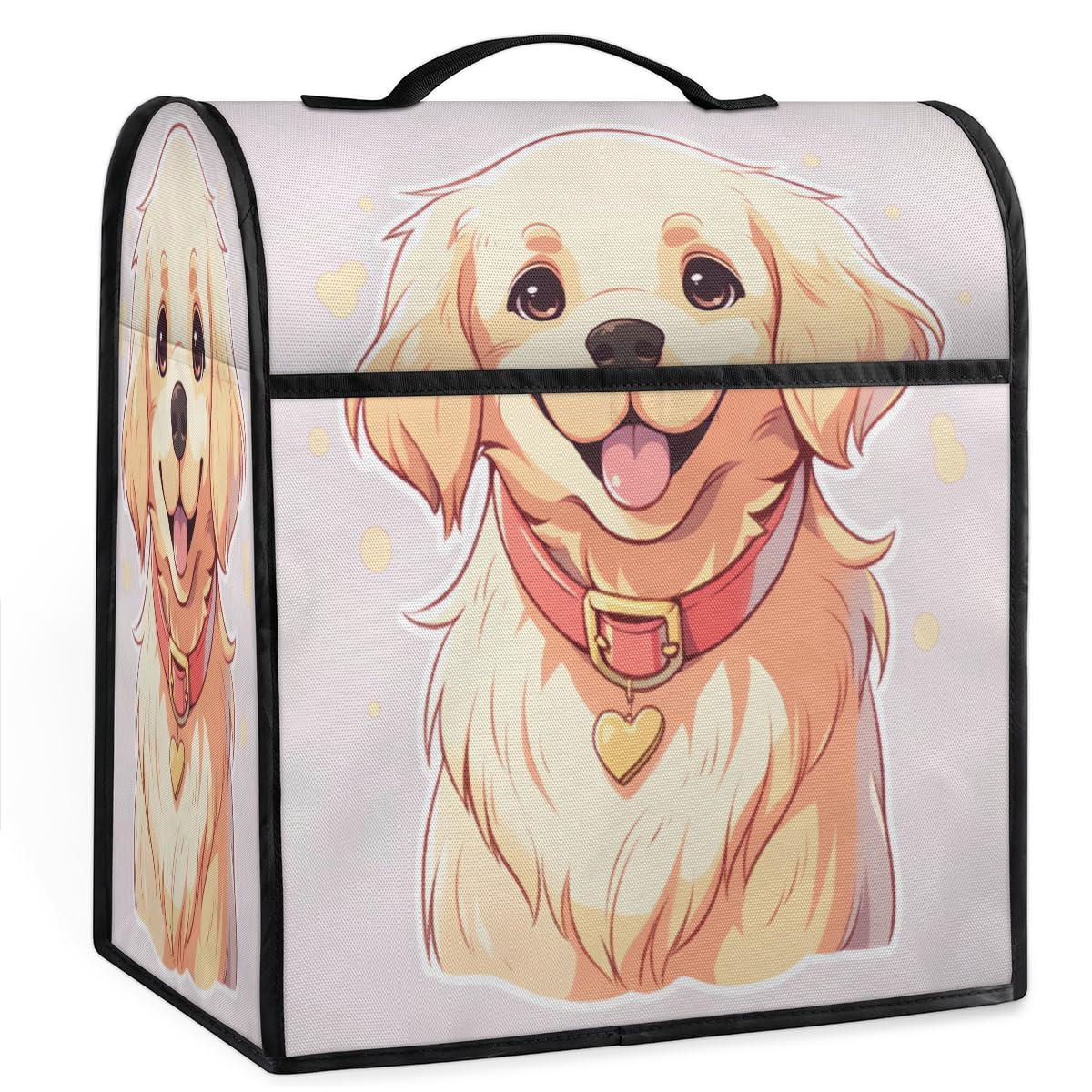 Coffee Maker Cover Cute Dog Pattern Kitchen Appliance Covers Small Appliance Covers Blender Cover Juicer Cover Dust Covers for Kitchen Appliances with Top Handle and Pockets,Washable,C186