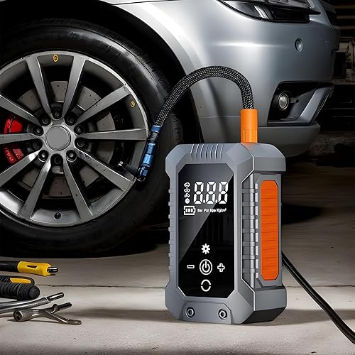 Miniatura 4 de Portable Air Pump, Car Tire Compressor with Digital Pressure Gauge, Compact Inflator for Bike Sedan SUV, Balls and Toys, Small Emergences Air Pump,