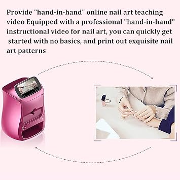 Digital Mobile Nail Art Printer,3D Nail Printer Portable Nail Art Printing Machine with Smart App Control,Support WiFi/DIY,Printing and drying,for Beauty & Personal Care for Girls' Home Nails