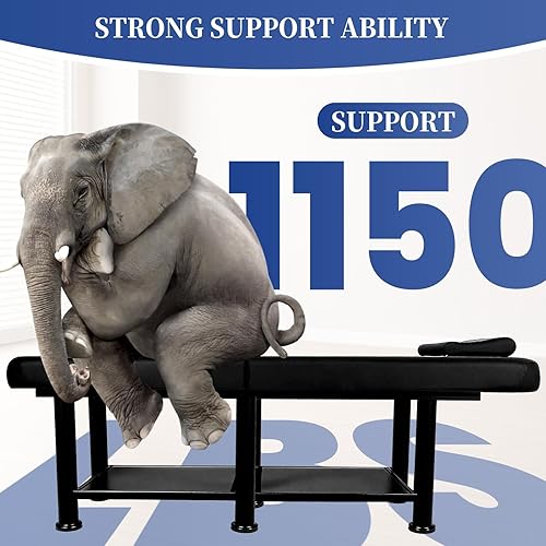 Miniatura 7 de Folding Stationary Physical Therapy Table, Massage Bed with Open-Chest, Height Adjustable Massage Bed with Backrest, Physical Therapy Table for