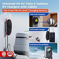 Vista 7 de WOLFCAR - Cubierta de cargador para Tesla para conector de pared y cargador de nivel 2, Oxford 420D impermeable y resistente al viento con correas