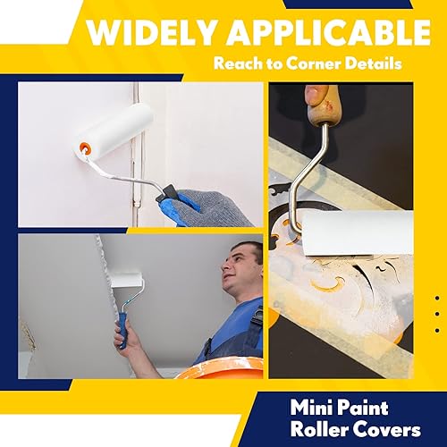 Miniatura 5 de Leumoi 160 piezas de 4 pulgadas, mini rodillos de pintura de espuma de 4 pulgadas, rodillo de pintura de espuma de alta densidad, repuestos a granel