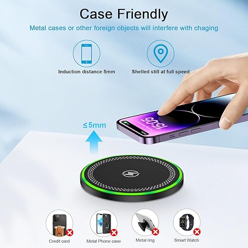 Miniatura 3 de Almohadilla de carga inalámbrica para Android, estación de teléfono de carga rápida para Samsung Galaxy S25 Ultra S24FE S24 Ultra Plus S23 Ultra