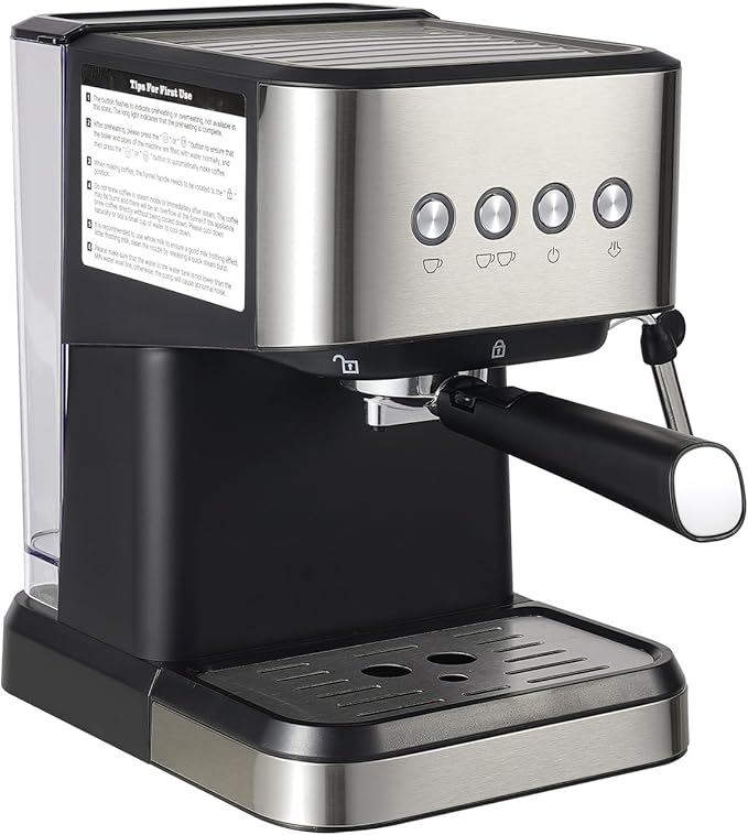 Cafetera Semiautomática de Espresso con Espumador de Leche y 15-20 Bar miniatura 6