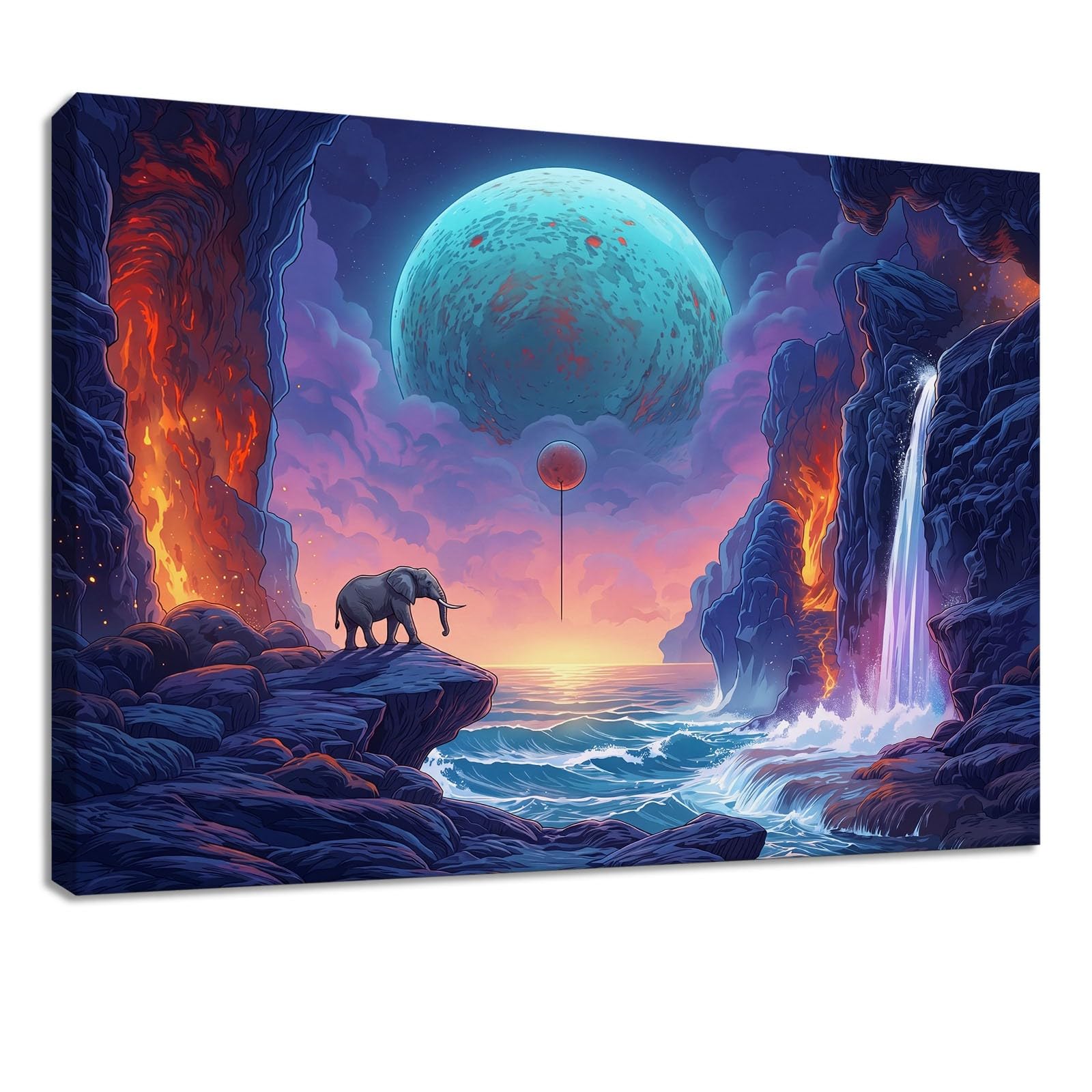 Obraz na płótnie z drewnianą ramą Fantasy Surrealistyczny 90 x 60 cm 1