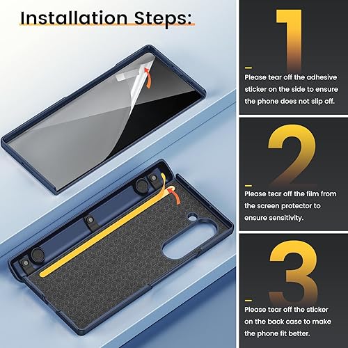 Miniatura 129 de VEGO Funda para Galaxy Z Fold 4 con cubierta de cámara deslizante y funda de protección de bisagra con protector de pantalla Cubierta protectora