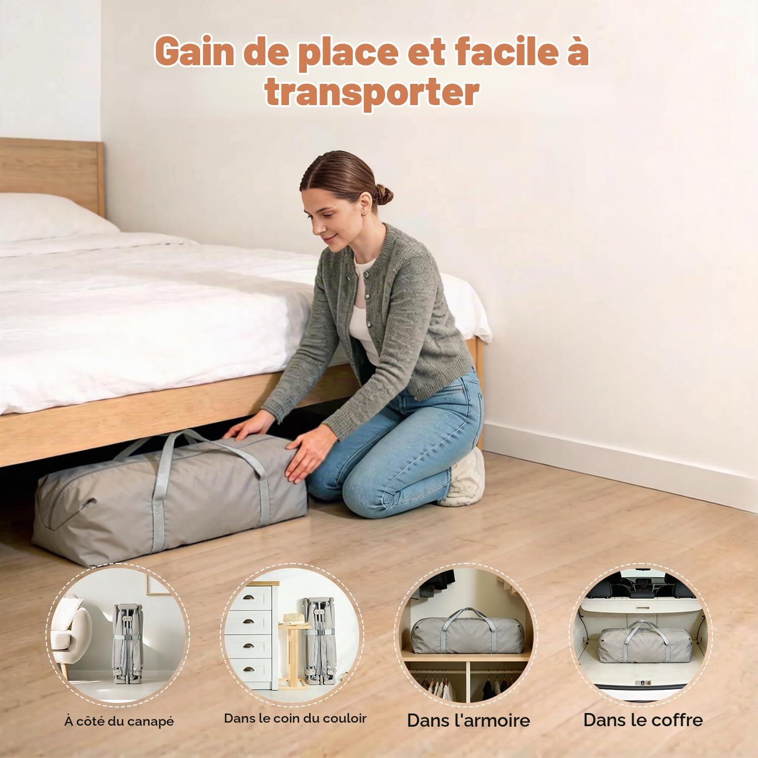 Parc Bébé Pliable 150x150x70 avec Tapis, Jusqu'à 40KG, Parc Bebe 360° Filet Respirant, Ventouse Base, Sûr et Portable Centre d'Activités pour Enfants, Adapté Intérieur Extérieur, Lion