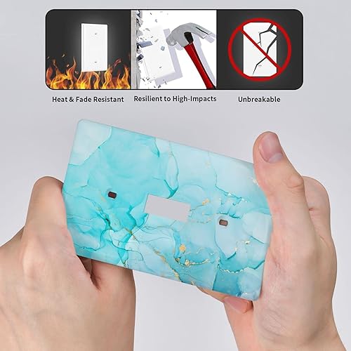 Miniatura 10 de Placa de pared plateada para interruptor de luz brillante, cubierta de interruptor de palanca individual, 1 placa de interruptor de banda, placas