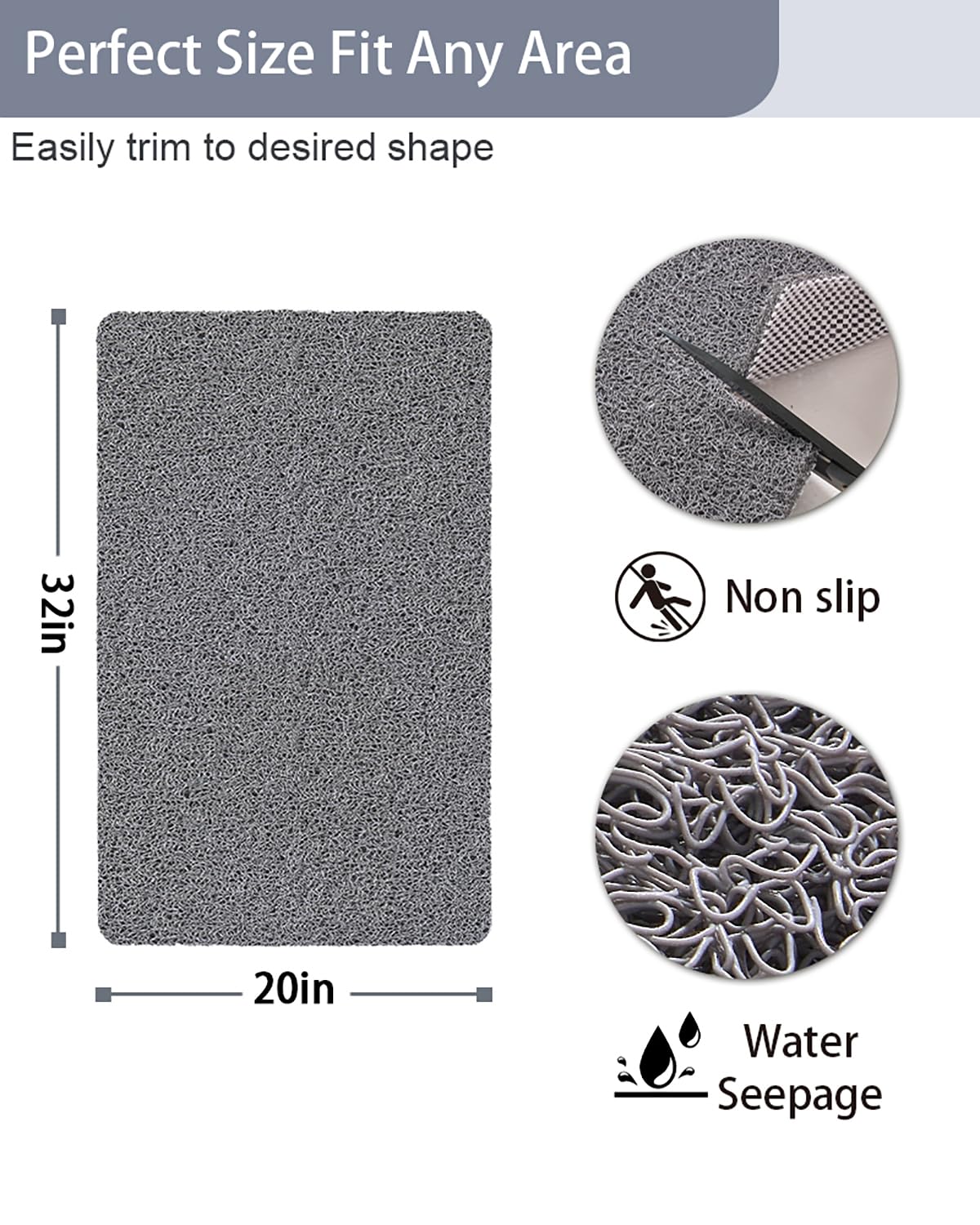 Tapetes de ducha antideslizantes para ducha interior, 20 x 32 pulgadas, tapetes antideslizantes para bañera, tapetes de baño de lufa para ducha, tapetes de ducha de secado rápido para zonas húmedas