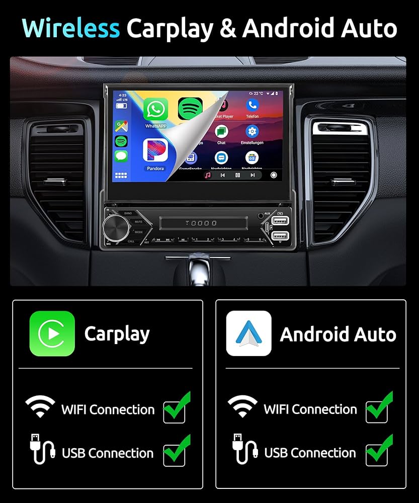 Amazon.com: Android 13 2G 64G Single Din Car Stereo with