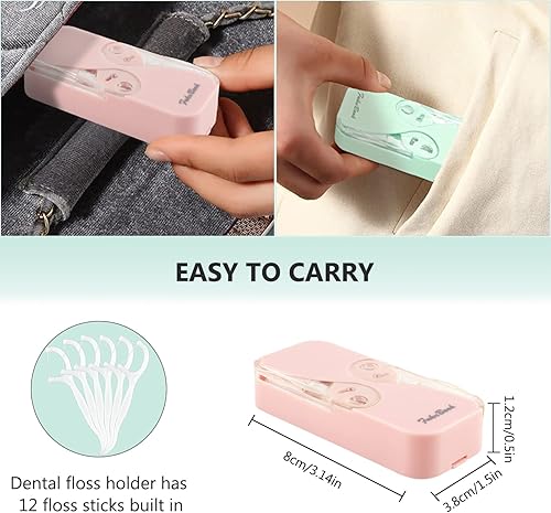 Miniatura 3 de Dispensador de hilo dental portátil con soporte de hilo dental actualizado caja de viaje automática dispensador de hilo dental recargable