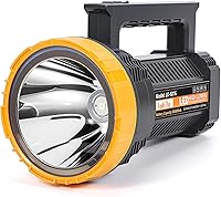 Vista 12 de Linterna LED recargable con pantalla de alimentación, 4 modos de luz, antorcha de mano de alto lúmenes, doble interruptor, linterna portátil