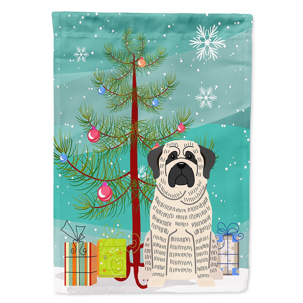 Mastiff Bringé Blanc Drapeau de Maison Caroline's Treasures Grand Format Multicolore Noël