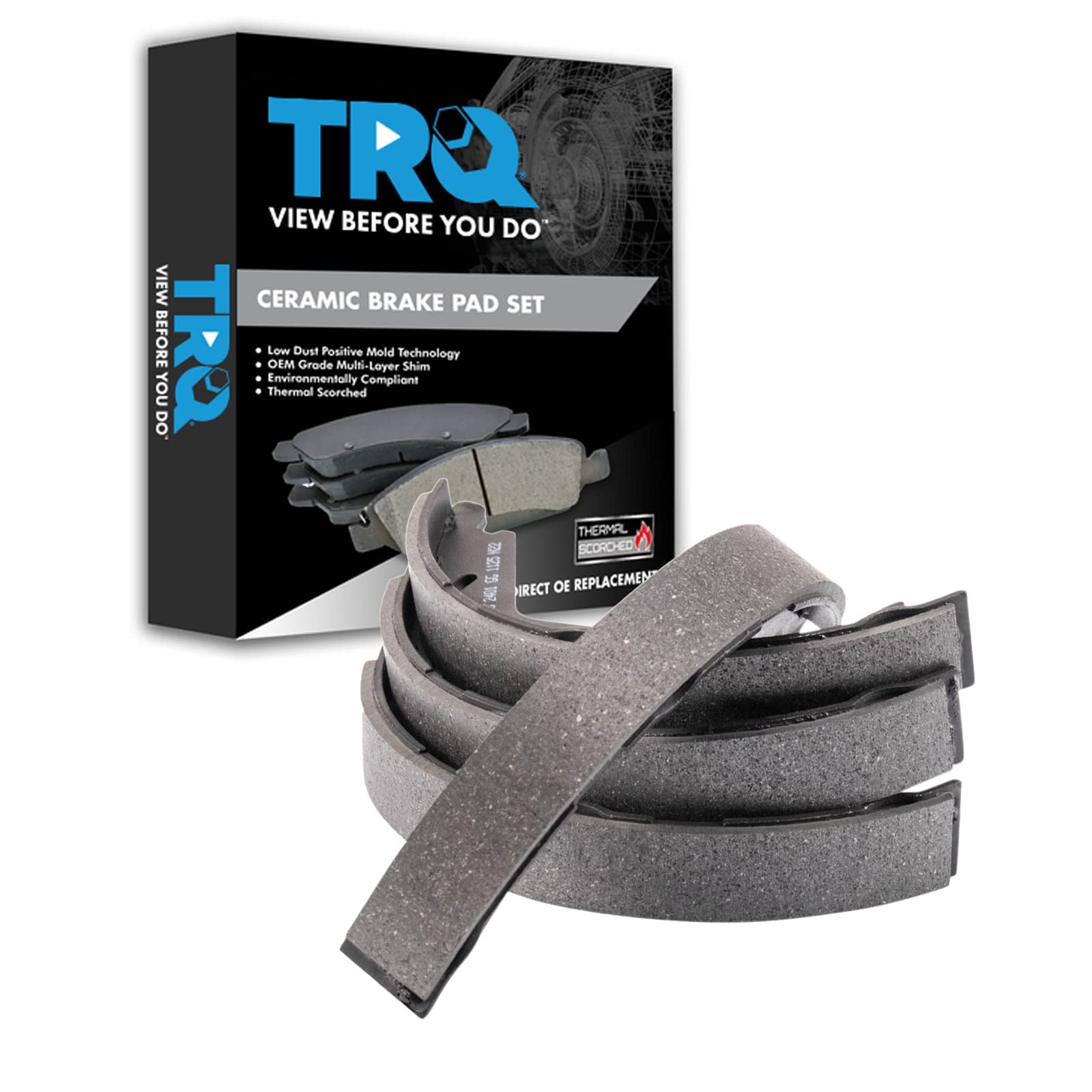 TRQ Rear Parking Brake Shoe Set
