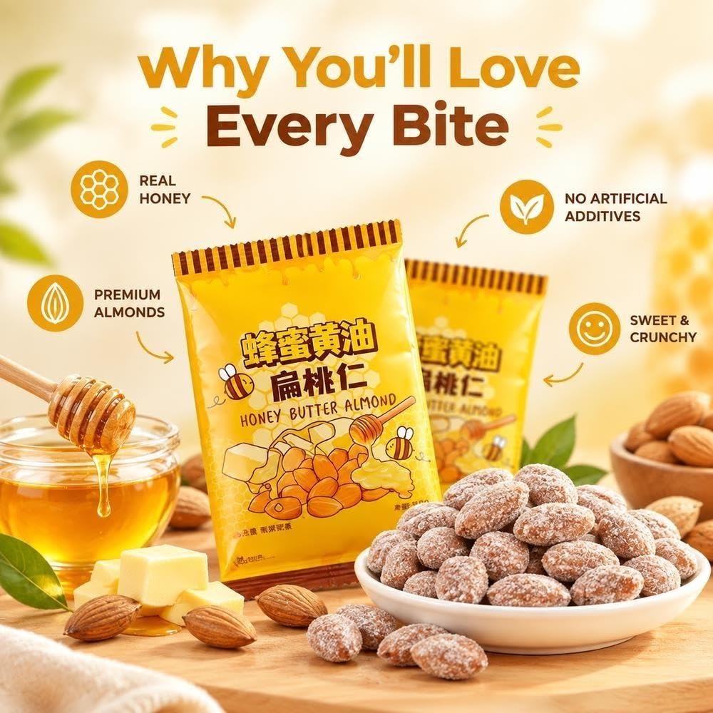 Confezione di snack alle mandorle al burro da 250 g