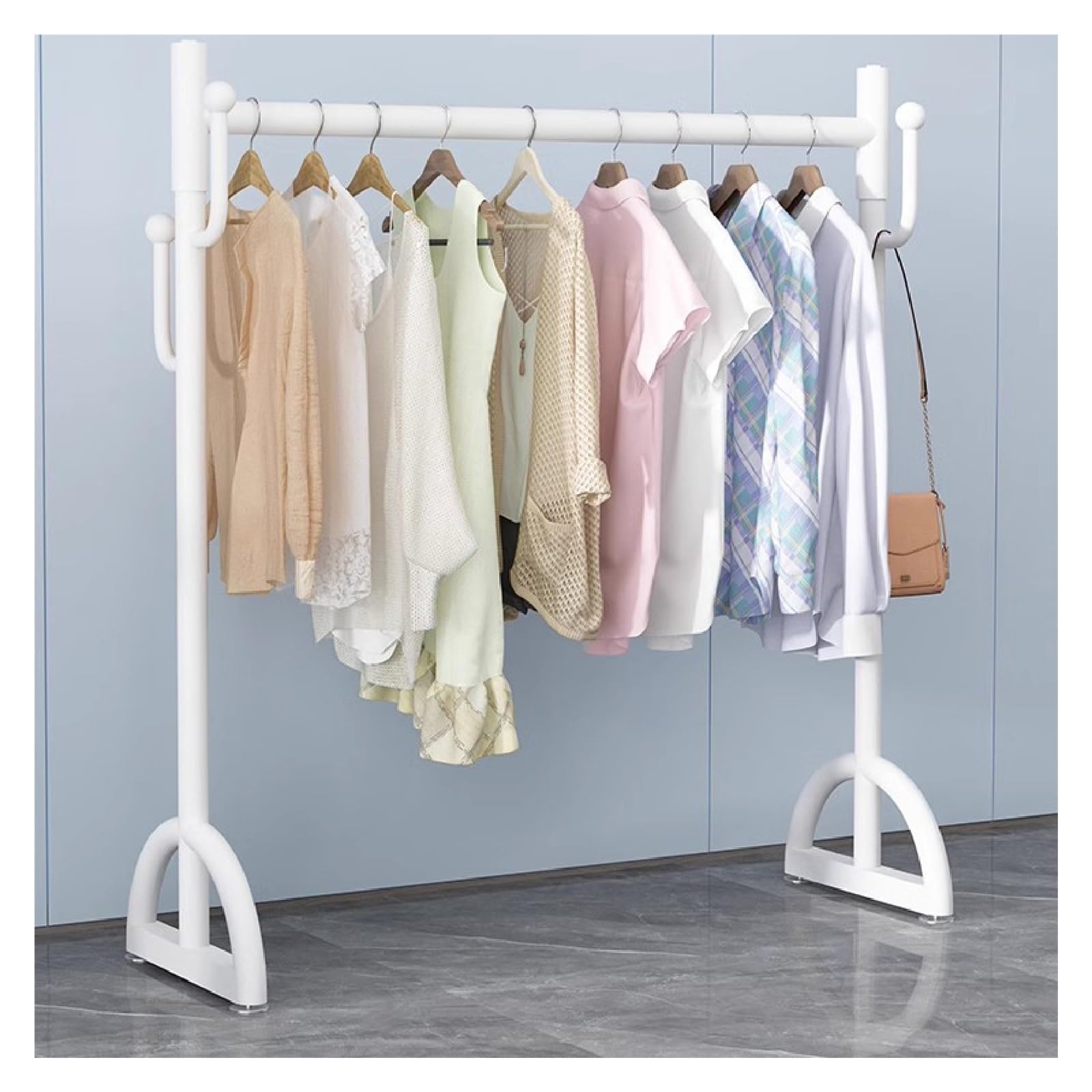 Portant à vêtements blanc 80x130 cm pour ranger et suspendre vos tenues quotidiennes