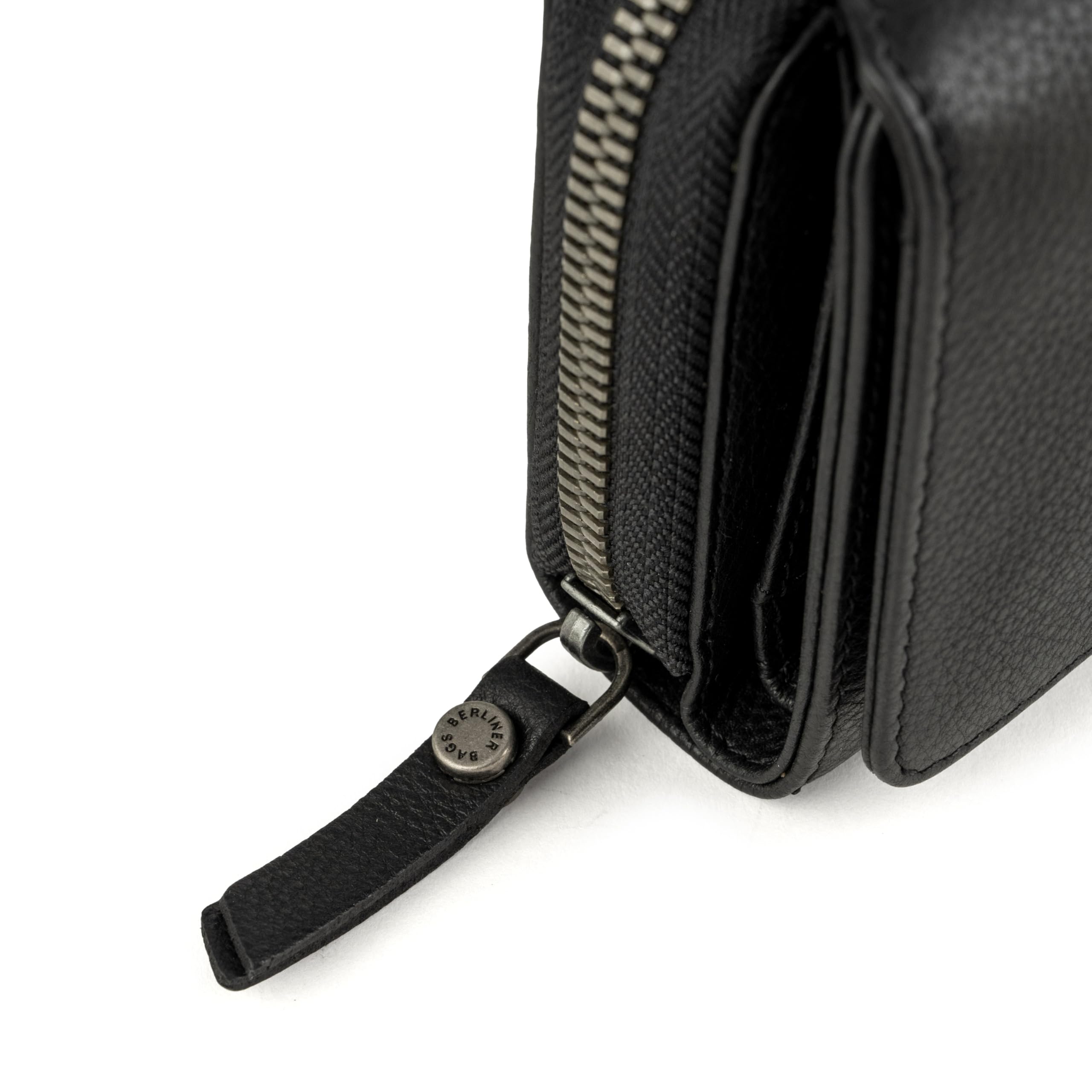 Berliner Bags Premium Geldbörse Vienna, Große Portemonnaie, Geldbeutel aus Leder mit RFID Schutz, inkl. Geschenk-Box, für Damen - Schwarz
