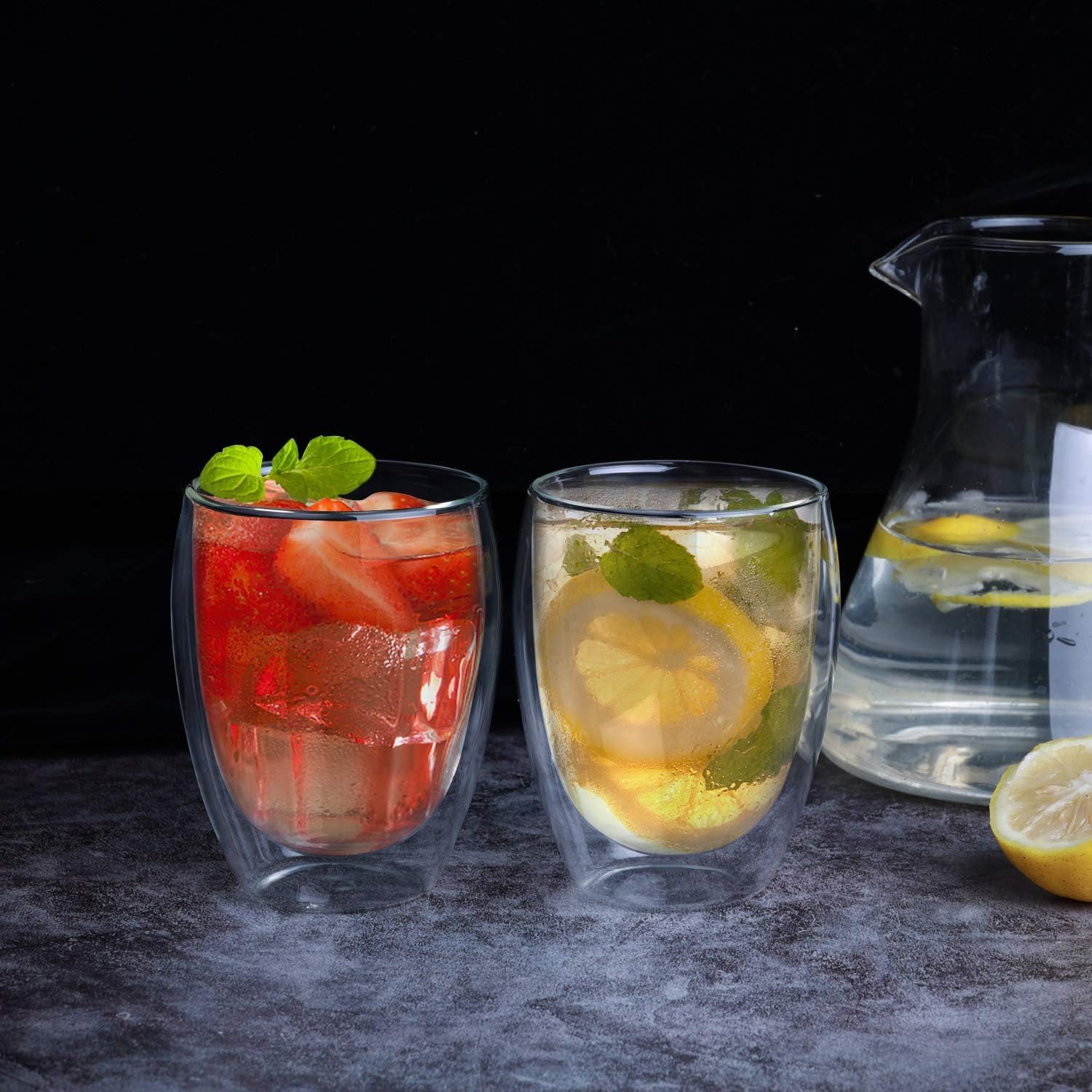 ZROY ENTERPRISE Double Wall Glass 350Ml Set of 6 Double Layer Tea & Coffee Cup Double Walled Glass Mugs for hot & Cold Drinks Coffee Tea Milk cappuchino Juice (6, 350 Ml Tumbler) 4