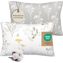 Pobi Baby 13x18 Cotton Pillowcase - 2 Pack Premium Toddler Pillowcase - Ultra Soft Jersey Knit - Crib Pillow, Kids Pillow, Travel Pillow Case Cover Wildflower