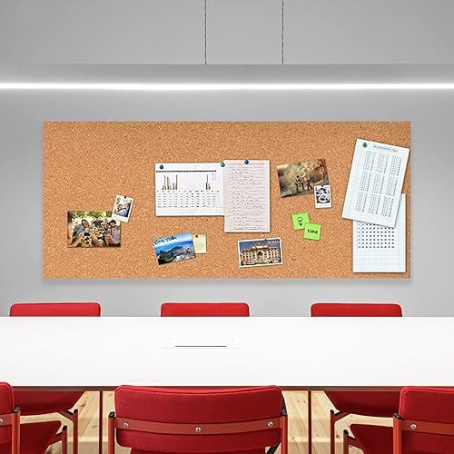 Miniatura 5 de Aitakatta Tablón de anuncios de corcho para paredes, tablero de mensajes con marco de aluminio para oficina en casa, escuela y escritorio, tablón de