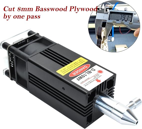 Laser Module with Air Assist, Laser Engraving Cutting Module, 12000mW(12W) Optical Power Class 4