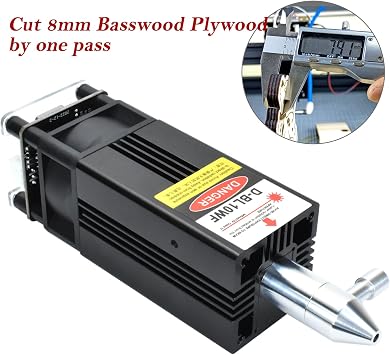 Laser Module with Air Assist, Laser Engraving Cutting Module, 12000mW(12W) Optical Power Class 4