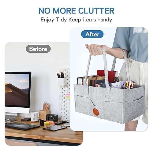 Miniatura 7 de Maliton Organizador de pañales  Organizador de pañales para almacenamiento de guardería, organizador de pañales de fieltro para cosas de bebé con