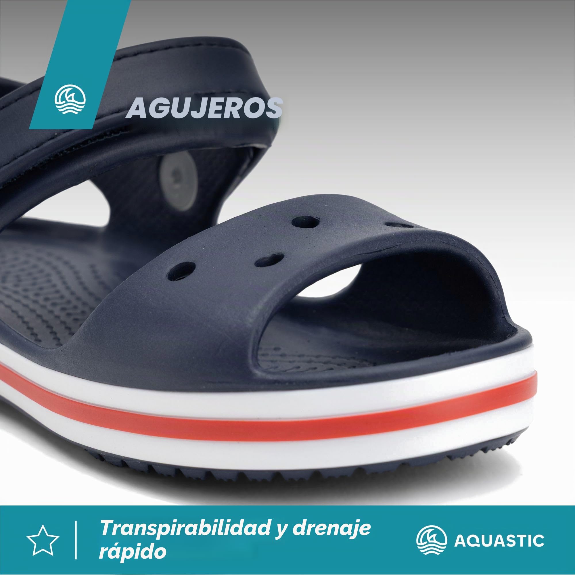 AQUASTIC Sandi Jr, Sandalia Unisex niños
