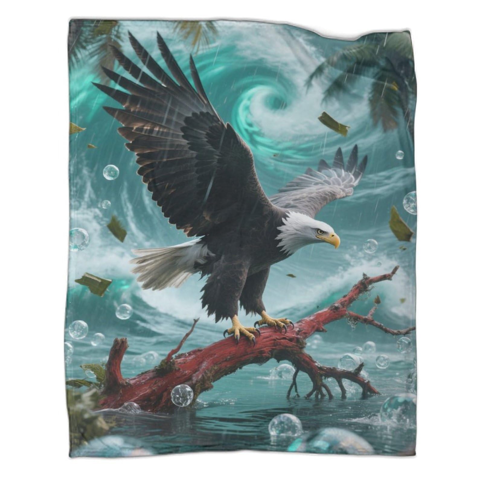 Couverture plaid aigle 3D grand format pour cocooning au salon