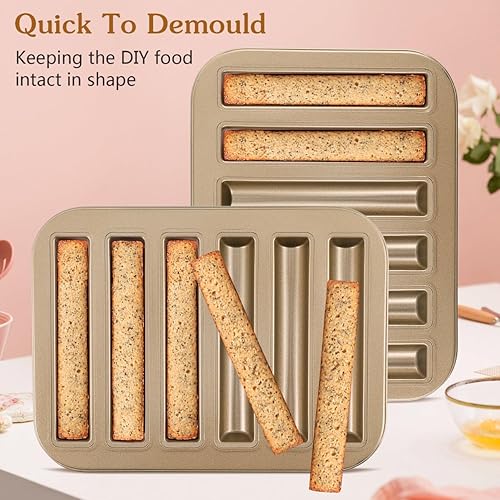 Miniatura 3 de Molde antiadherente para bollo y salchicha para pasteles, biscotti, Eclair y sándwich (3 unidades)