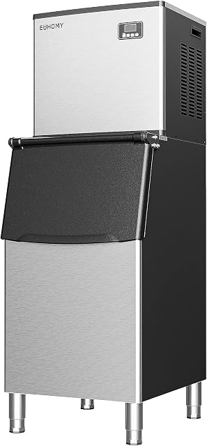 EUHOMY Commercial Ice Maker Machine 400Lbs/24H, Industrial Ice Machine ETL Approval 250 Lbs Storage Bin, Ice Ready in 8-15 mins, Stainless Steel Clear Ice Cube Maker for Bar/Cafe/Restaurant/Business