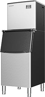 EUHOMY Industrial Ice Maker: 400Lbs/24H Production, 250Lbs Storage, SECOP Compressor & ETL Certified