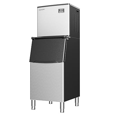 EUHOMY Commercial Ice Maker Machine 400Lbs/24H, SECOP Compressor&ETL Approval, Industrial Ice Machine, 250Lbs Storage, Ice Ready in 11-20min, Stainless Steel Ice Maker for Bar/Cafe/Restaurant/Business