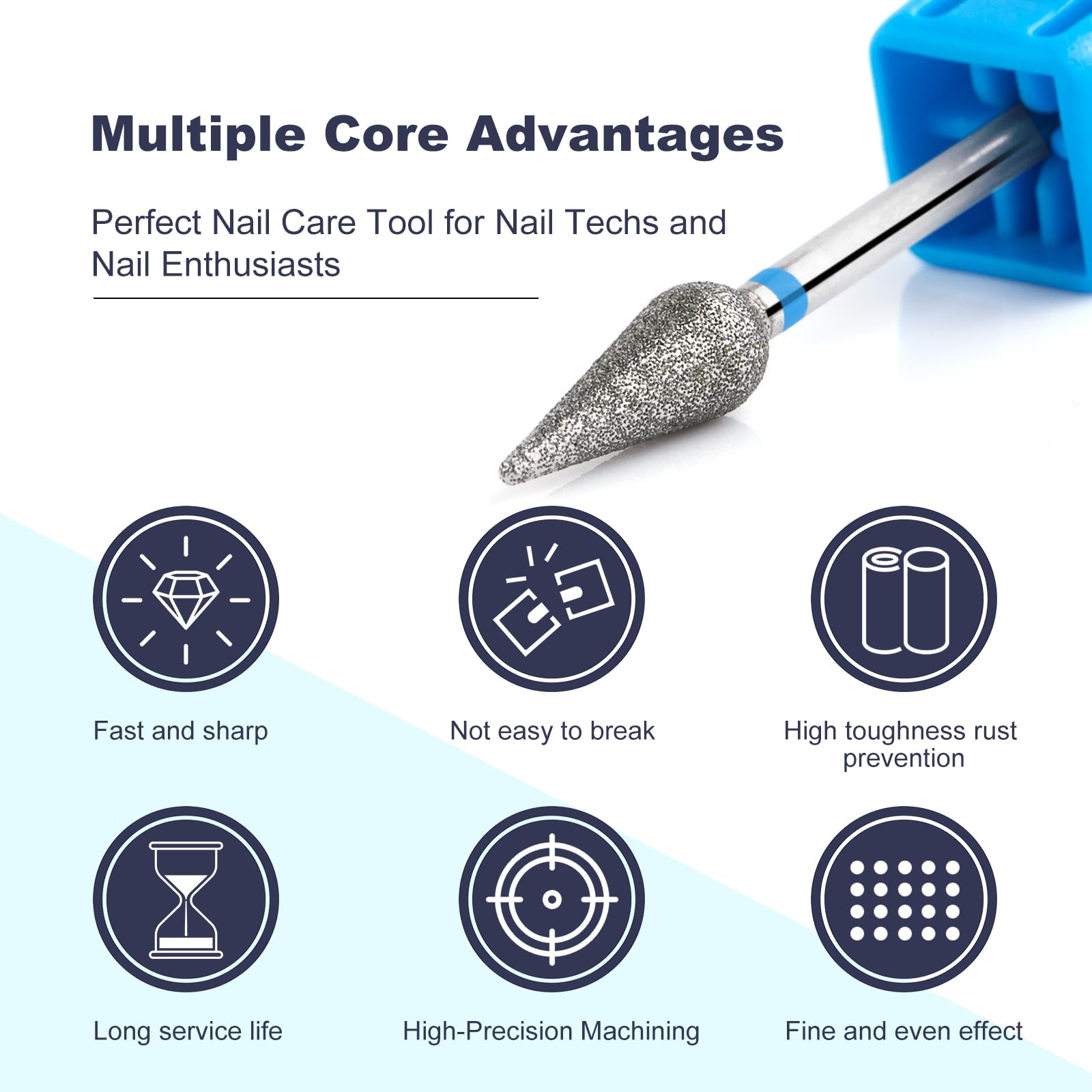 BNG Cuticle Drill Bit for Nails Electric Nail Drill File Bits Professional 1 Pcs Cone Diamond Carbide Cuticle Cleaning Efile Bits Nail Art Replacement Burr Manicure File Tool - Image 4