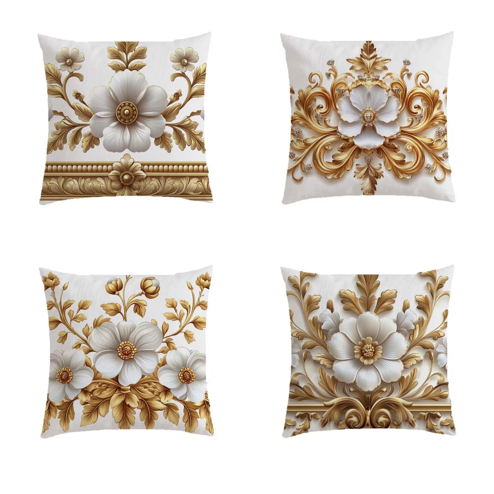 Salon de jardin extérieur chaleureux avec la housse de coussin crème fleurie 45x45