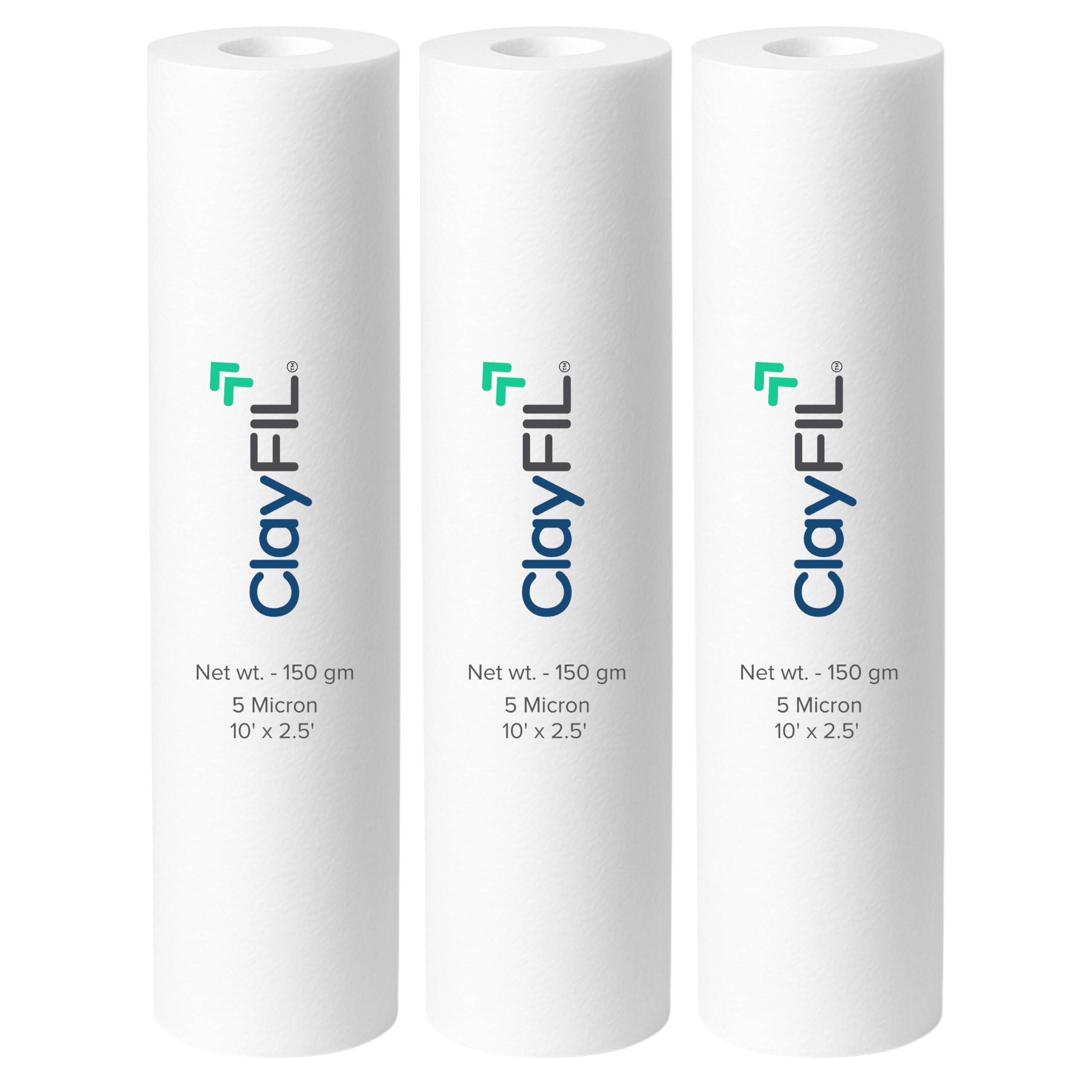 Clayfil Spun Filter Cartridge PP 10 Inch Heavy-Duty | 150g | 5 Micron Sediment Filter for RO & Water Purifiers | Pack of 3 | Long-Lasting | Fits All 10 Inch Pre Filter Housings | Made in Bharat-image-24