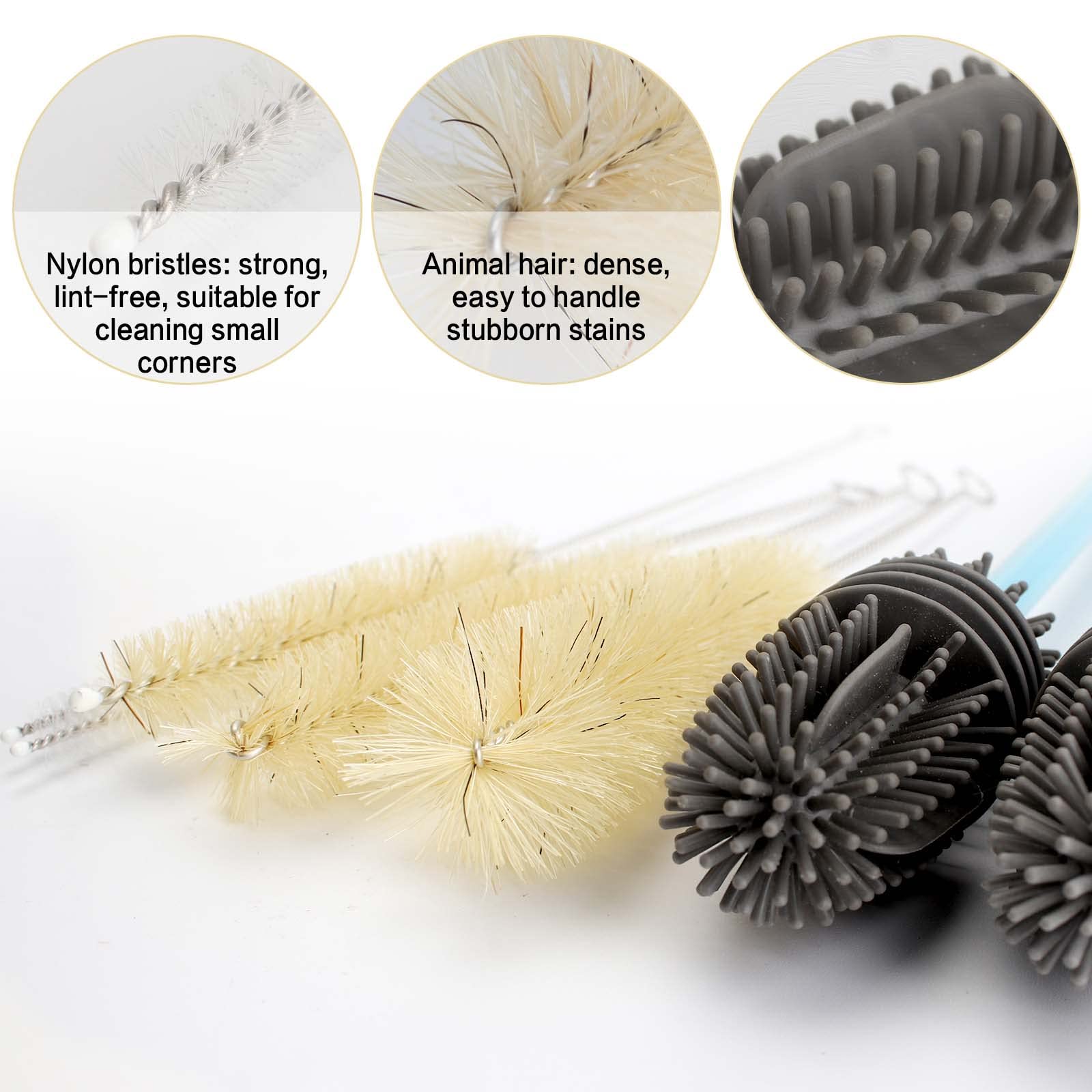 Kit 7 Goupillons De Nettoyage FULHANY - Pour Bouteille, Gourde, Tuyaux, Salle De Bain