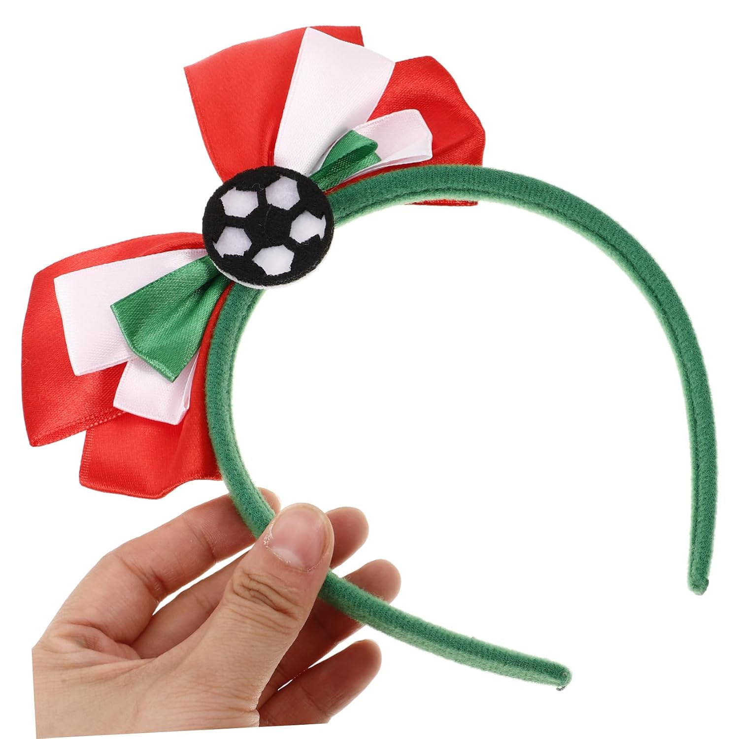 CALLARON 3Pcs Soccer Charm Headbands Knot Hairbands Fun Football Party Accessories for Game Day for Sports Events Cheerleading