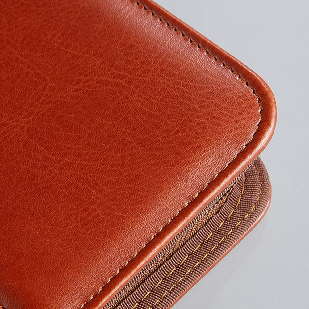 Speesy Portefeuille en Cuir avec Fermeture éClair pour Femme/, Porte-Documents D' avec PoignéE, Notes de ConféRence Marron