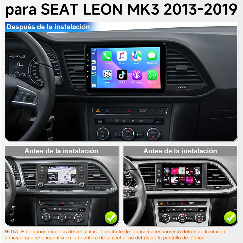 Autoradio Android 16 4+64GB para Seat Leon MK3 2013-2019
