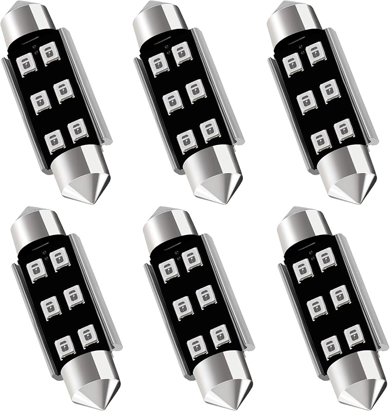 Lâmpada LED festoon AUXLIGHT 41 mm Ultra Blue 12 V para iluminação interna – Kit com 6 unidades