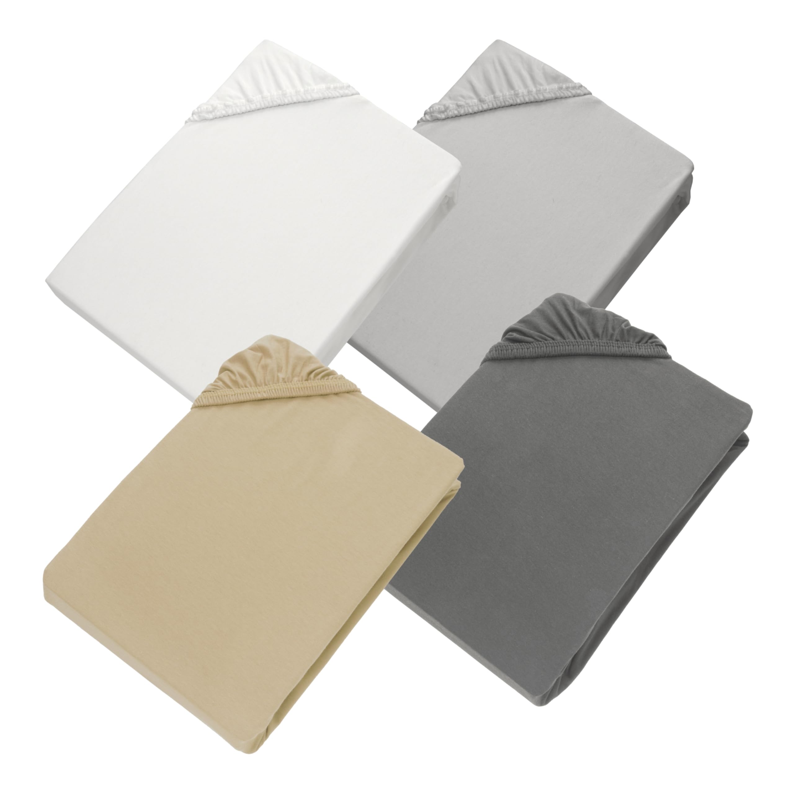 Esprit prześcieradło z gumką 90x200 cm, bawełniane jersey, do prześcieradeł 120x200 cm, szare - prześcieradło 100x200 na łóżko kontynentalne i dla dzieci w jakości hotelowej, na materac o wysokości do