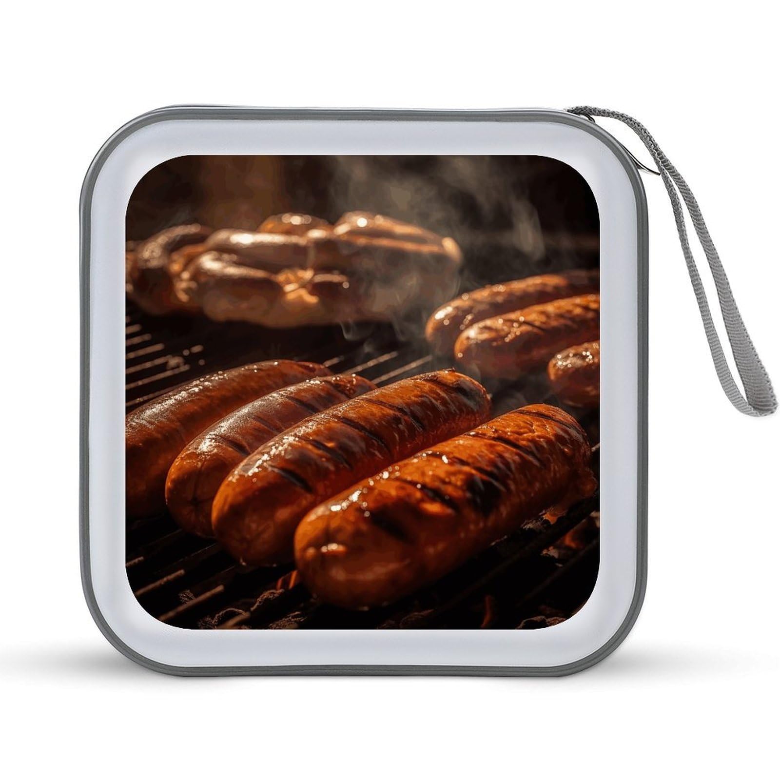 VstaDank Delicious Grilled Sausages, 40 Capacity DVD Case, Folder Storage Organizer, Portable Album, Disc Portfolio for Car, CD and CD or CD