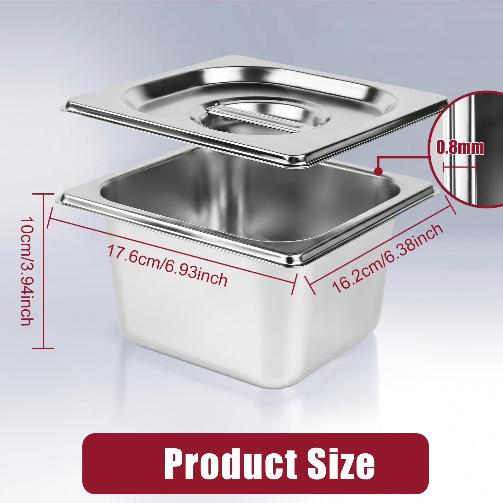 Buudreza Panierschalen Set 3-teilig GN 1/3 Edelstah Produktbild-Vorschau 3