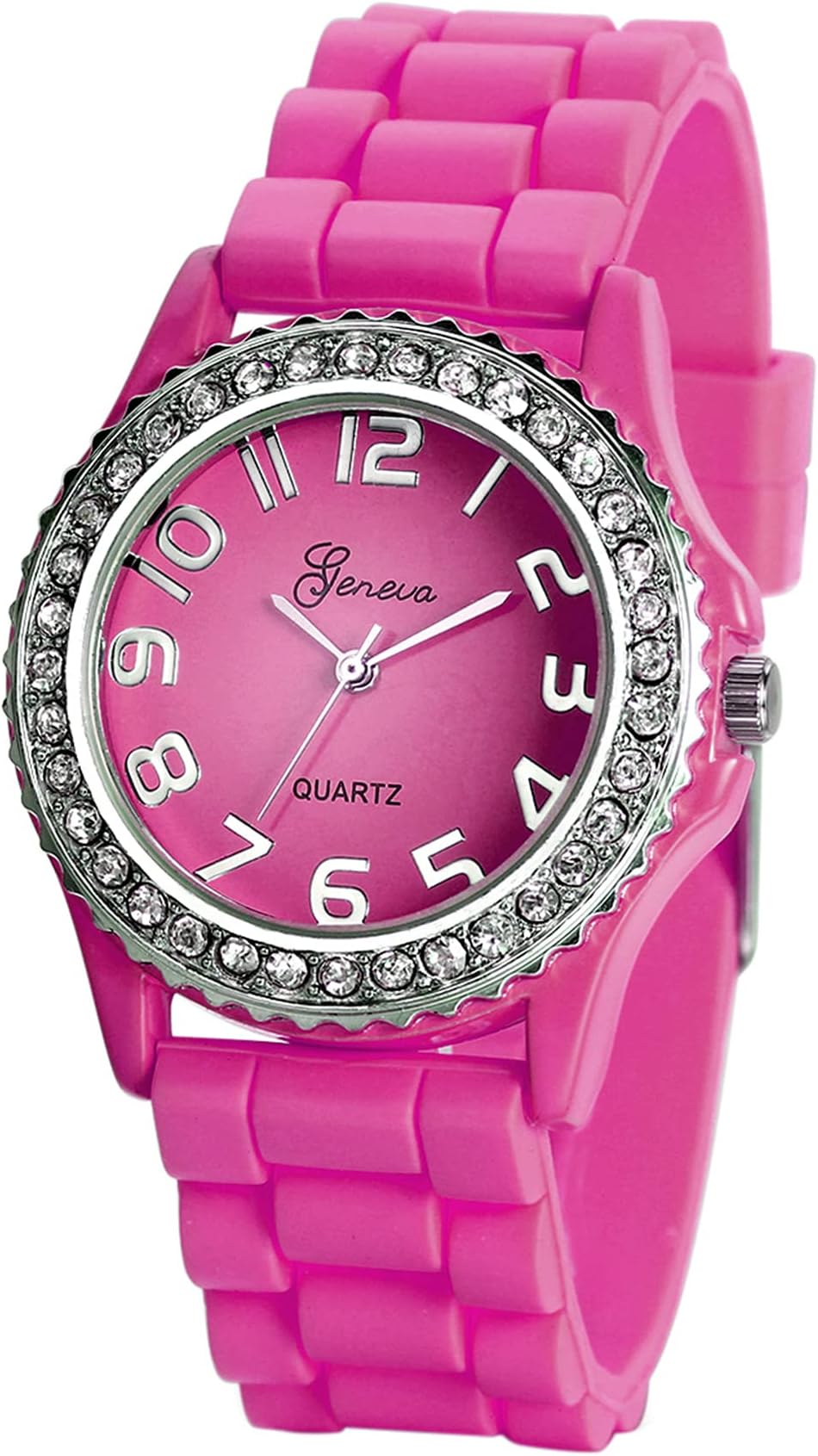 Avaner Women's Silicone Rhinestones Watches Analog Quartz Silicone Strap Bling Wristwatch